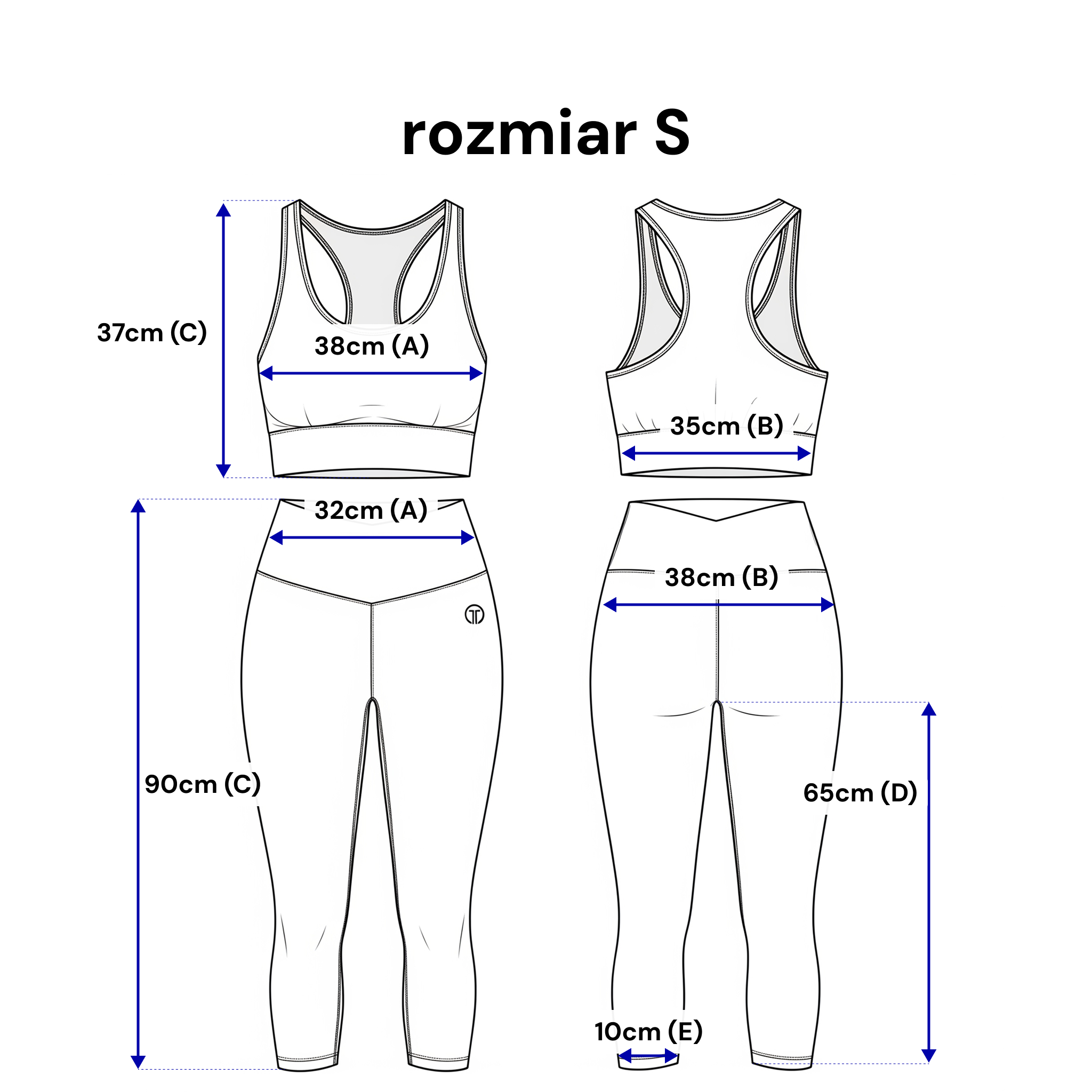 Komplet sportowy legginsy i top – elastyczna prążkowana dzianina