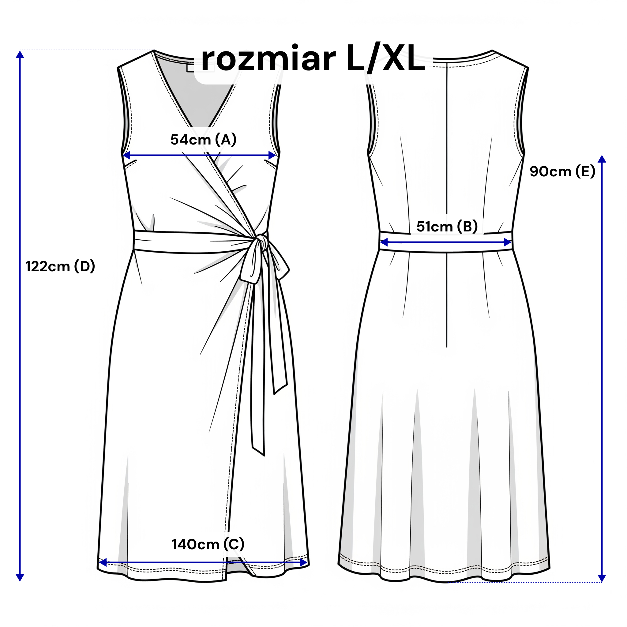 Linen wrap midi dress with tie detail – classic A-line silhouette