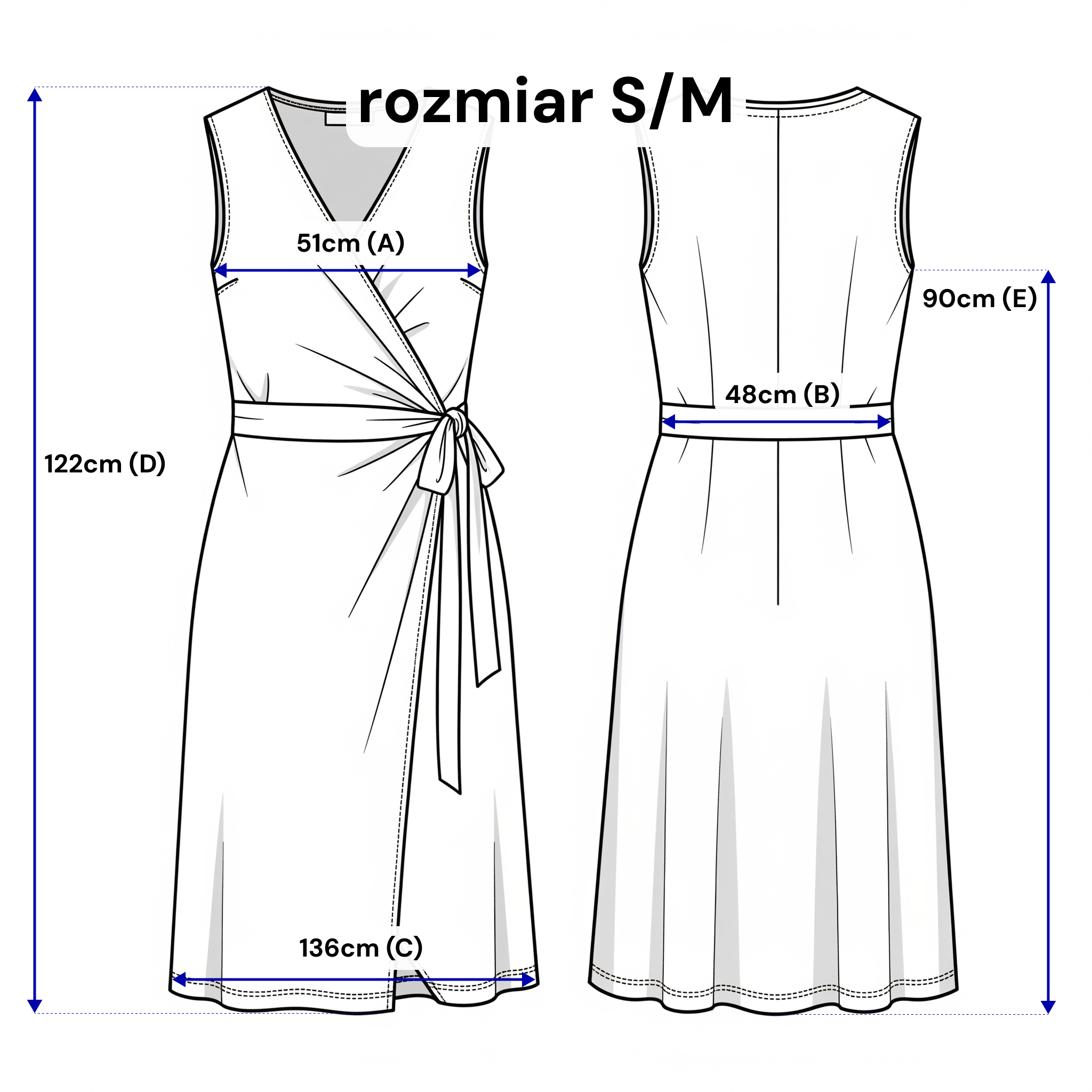 Linen wrap midi dress with tie detail – classic A-line silhouette