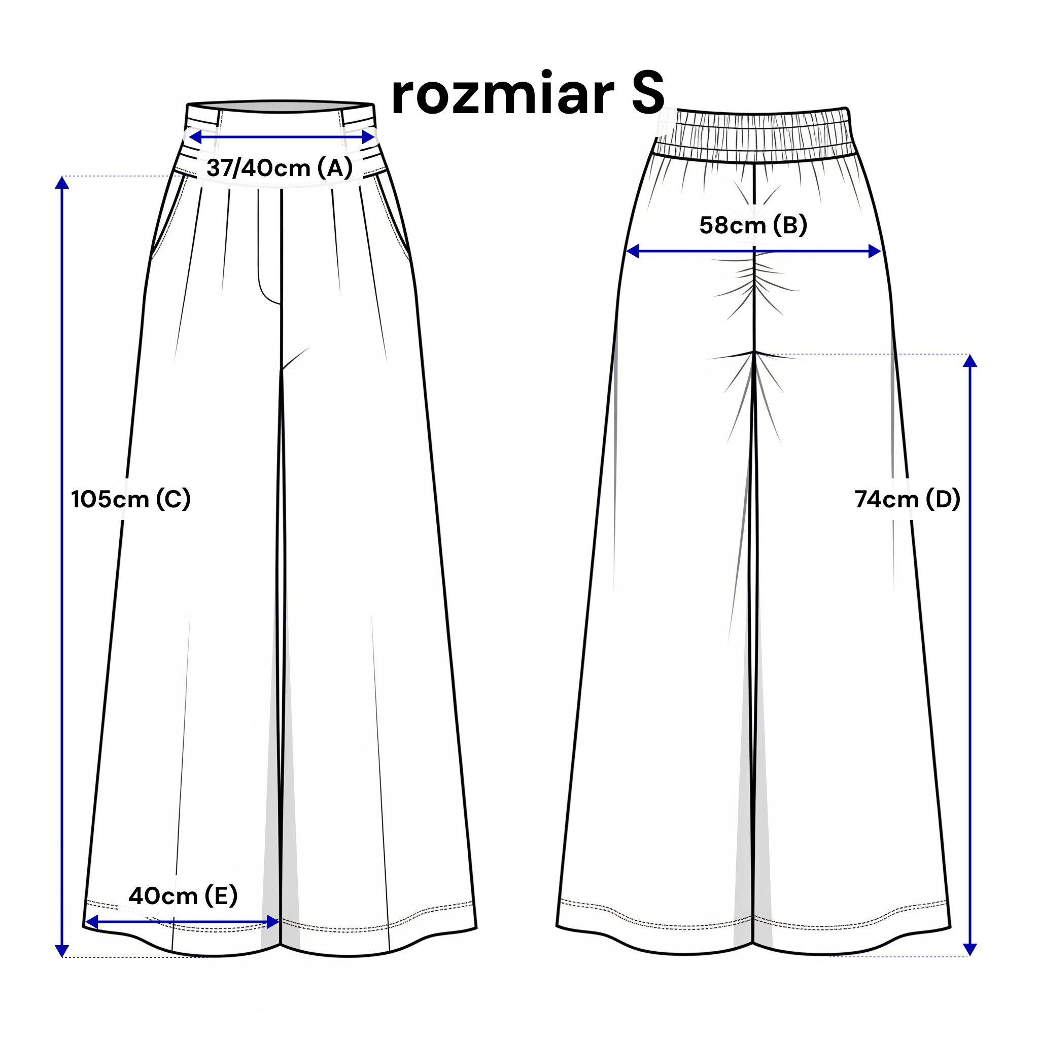 Weit geschnittene Damenhose mit Bundfalten – elegantes Design mit elastischem Bund