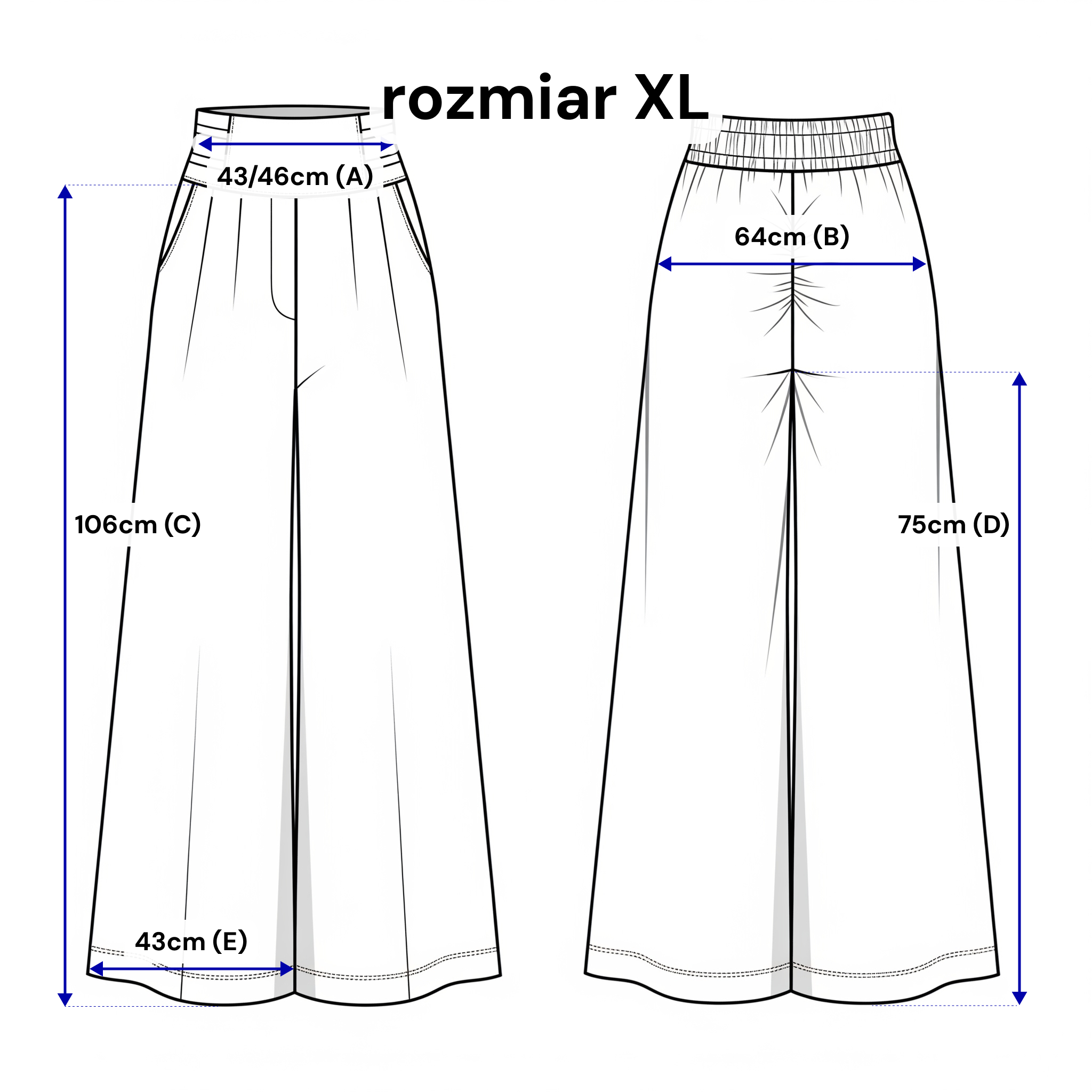 Weit geschnittene Damenhose mit Bundfalten – elegantes Design mit elastischem Bund