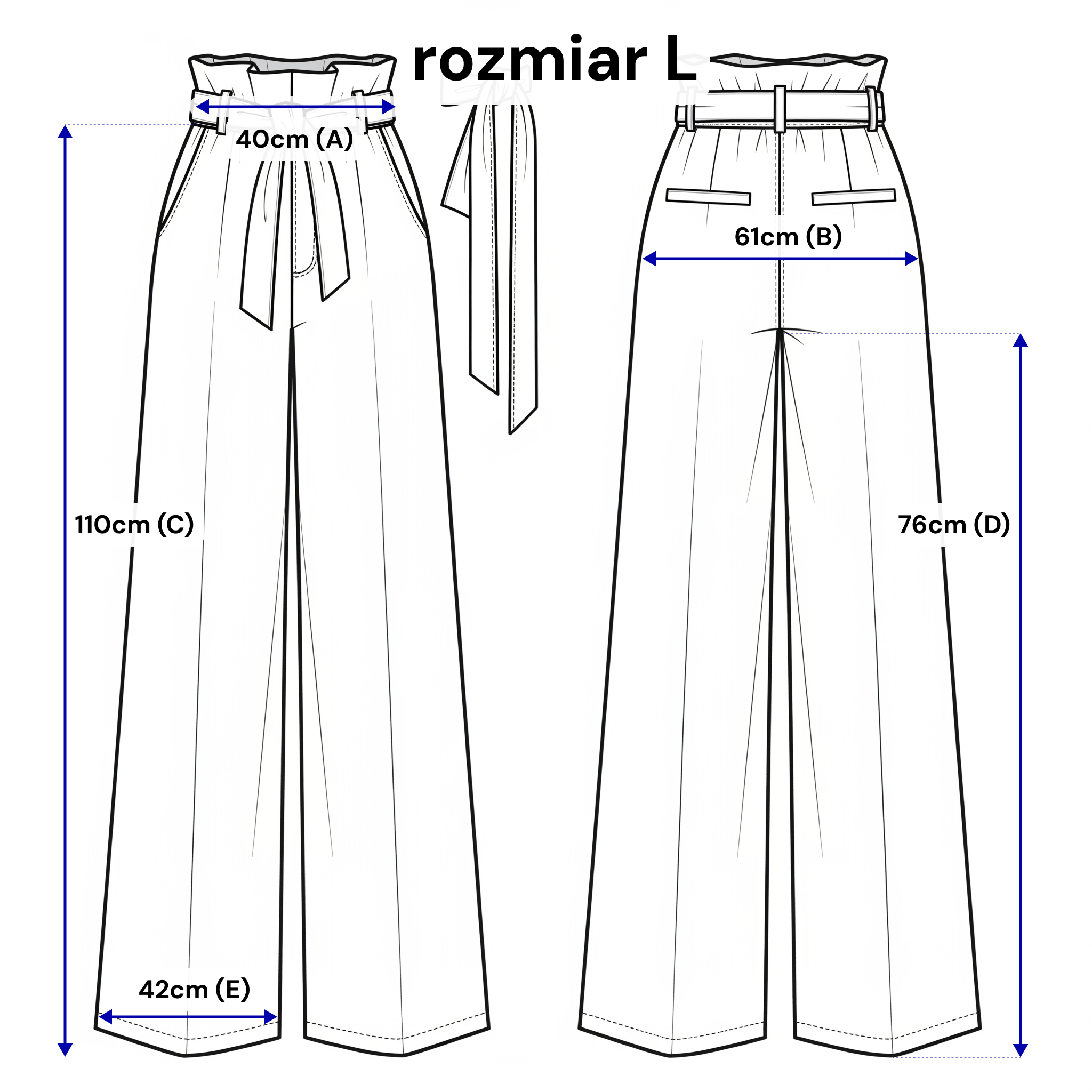Weite Hose mit Falten und Gürtel – ein elegantes Viskose-Design