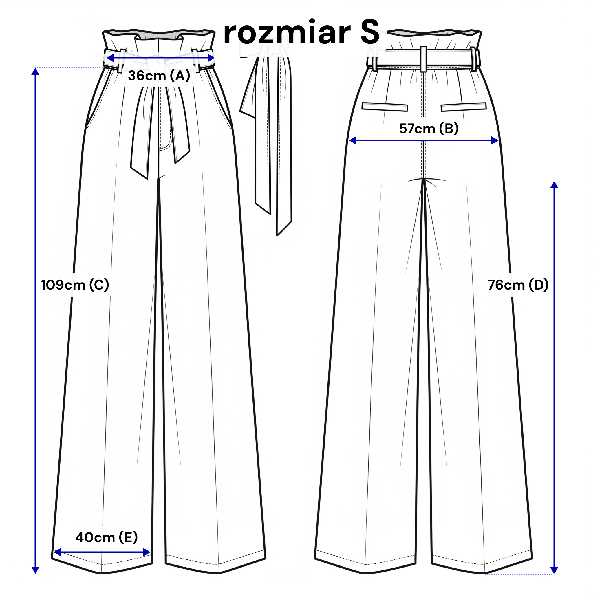 Weite Hose mit Falten und Gürtel – ein elegantes Viskose-Design