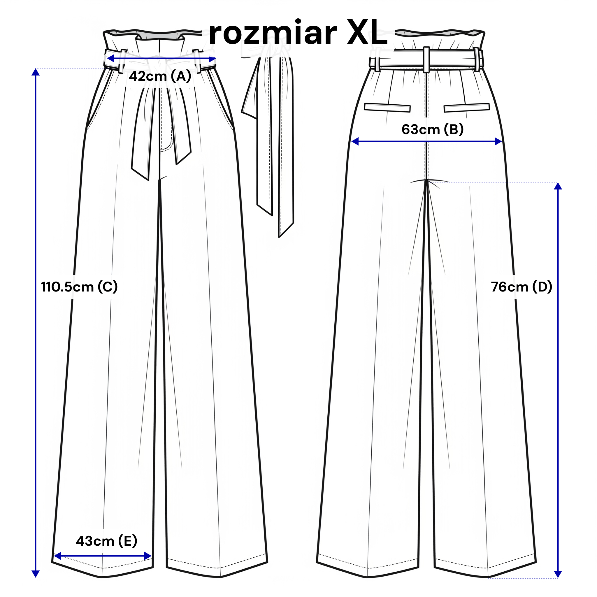 Weite Hose mit Falten und Gürtel – ein elegantes Viskose-Design