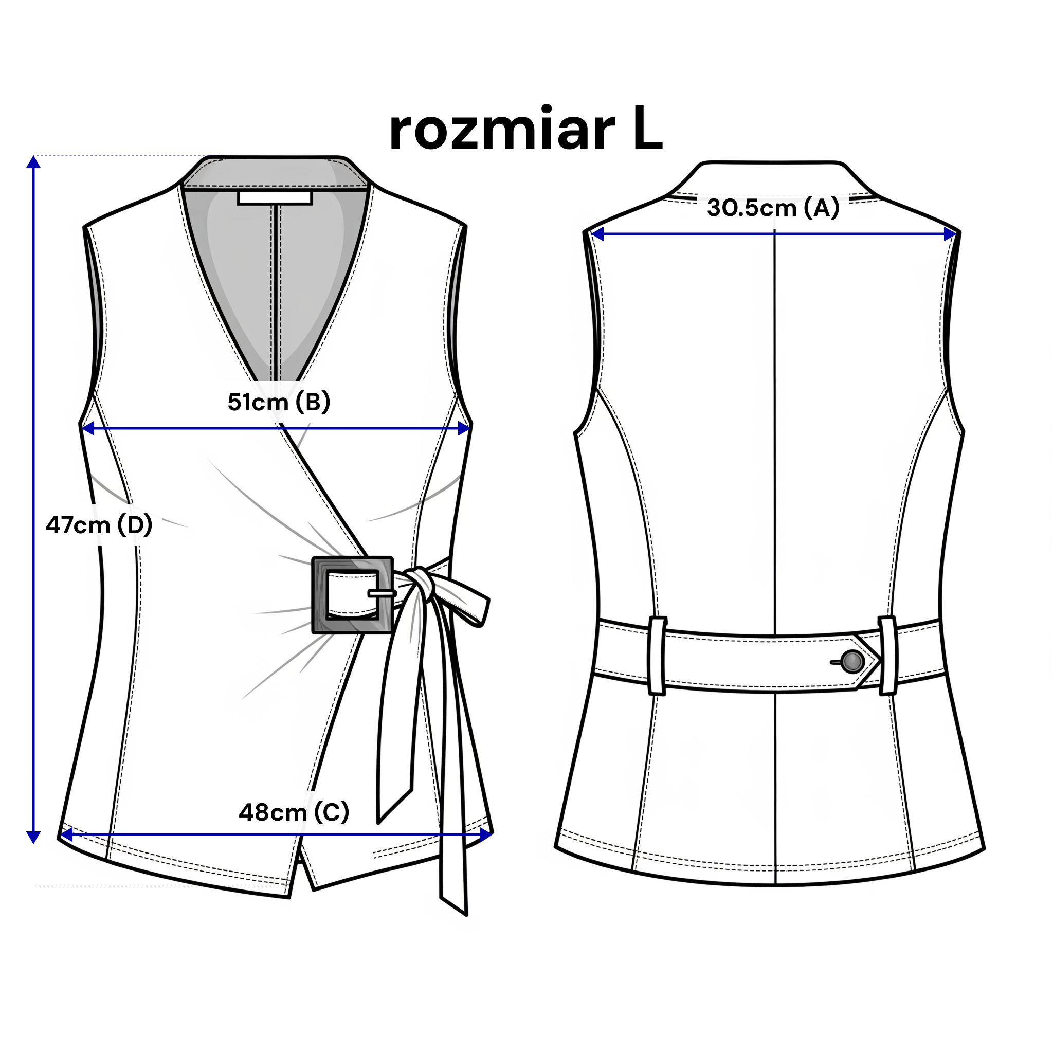 Elegante Damenweste mit Schnalle – formelle Kleidung fürs Büro