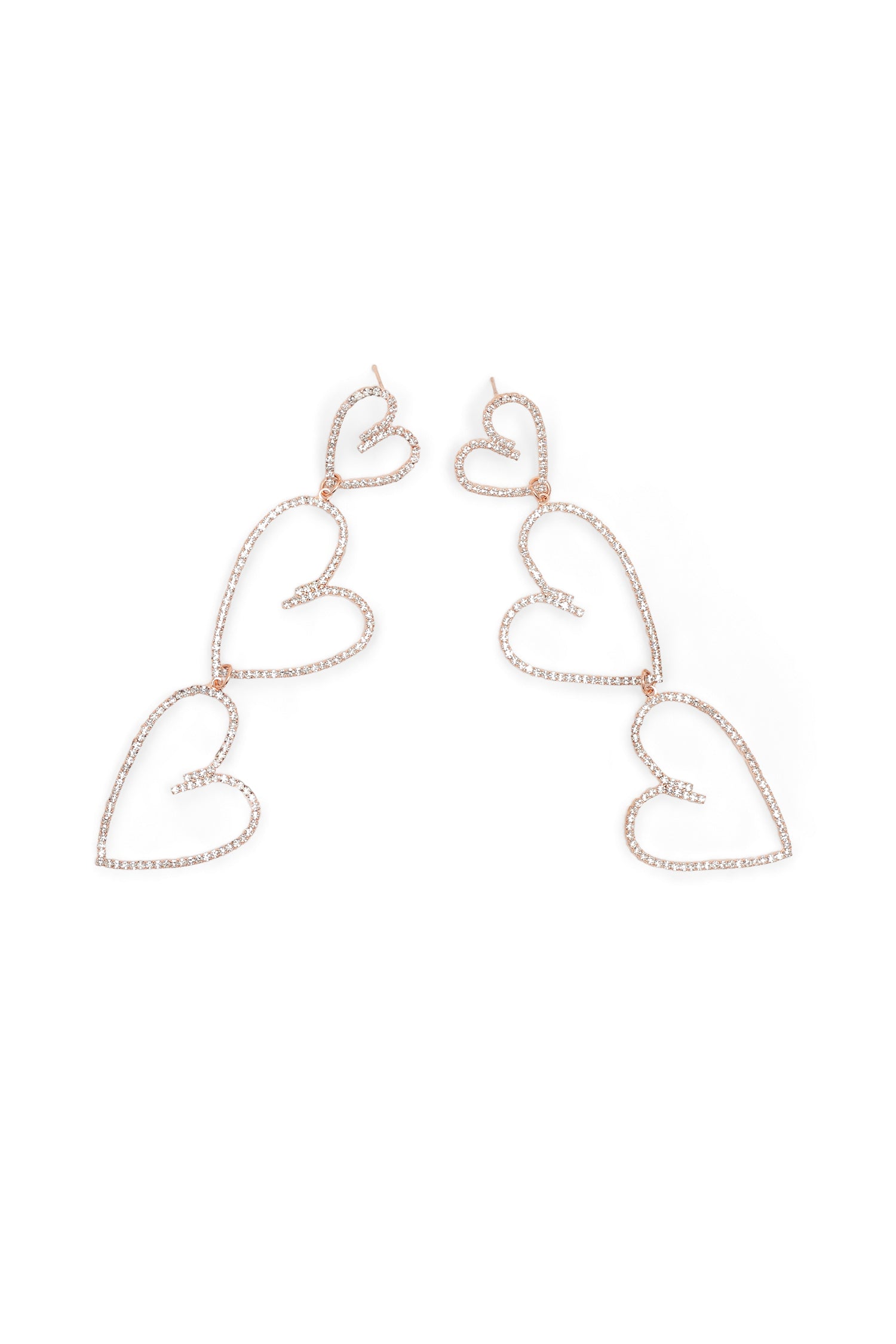 Earrings - pink hearts