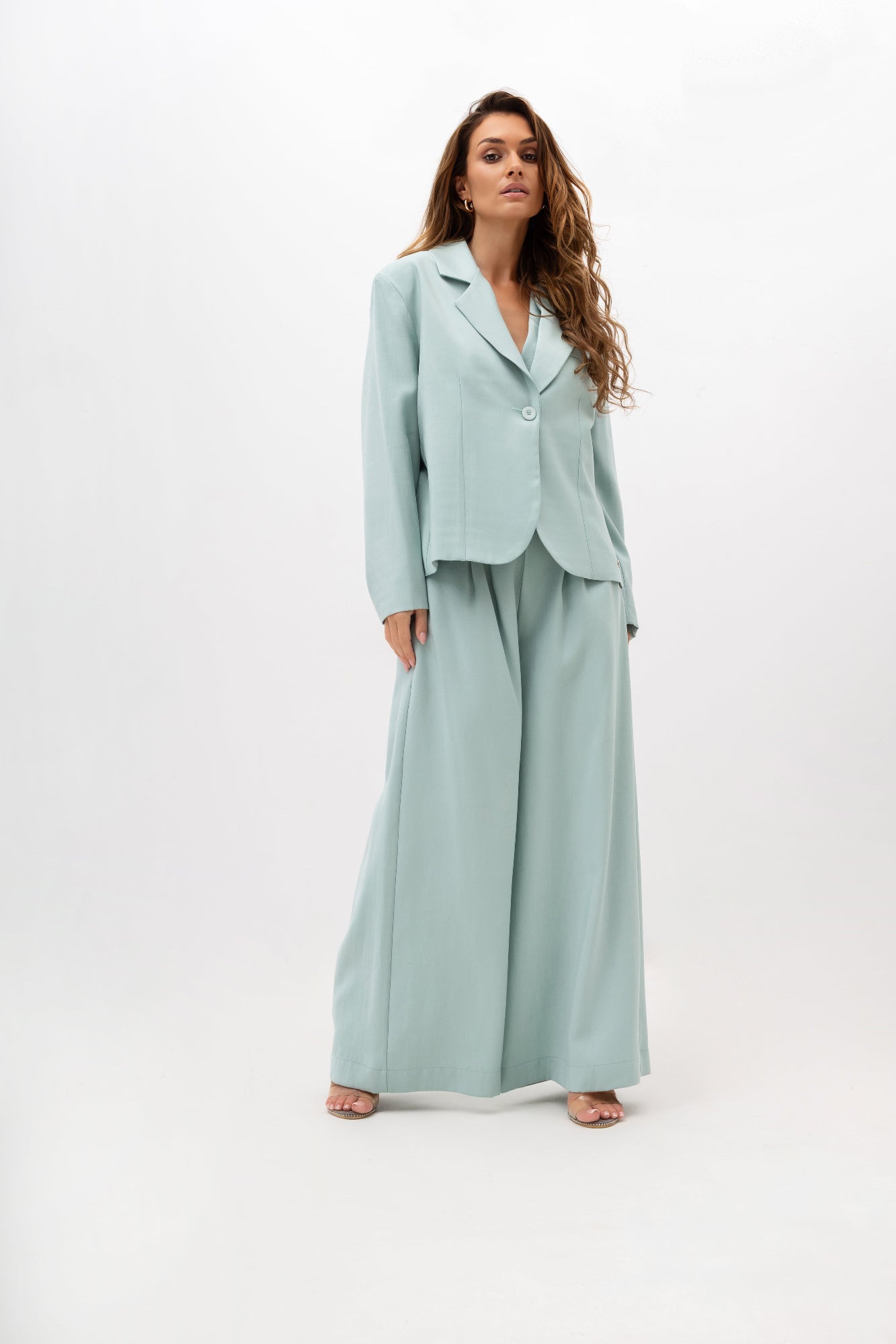 Weit geschnittene Damenhose mit Bundfalten – elegantes Design mit elastischem Bund