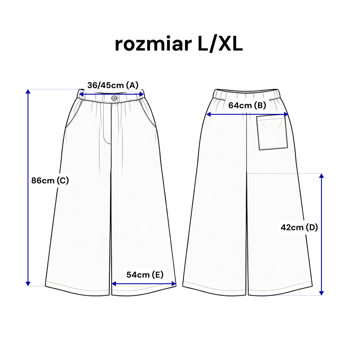 Lniane kuloty 7/8 – szerokie spódnico-spodnie z gumką w pasie