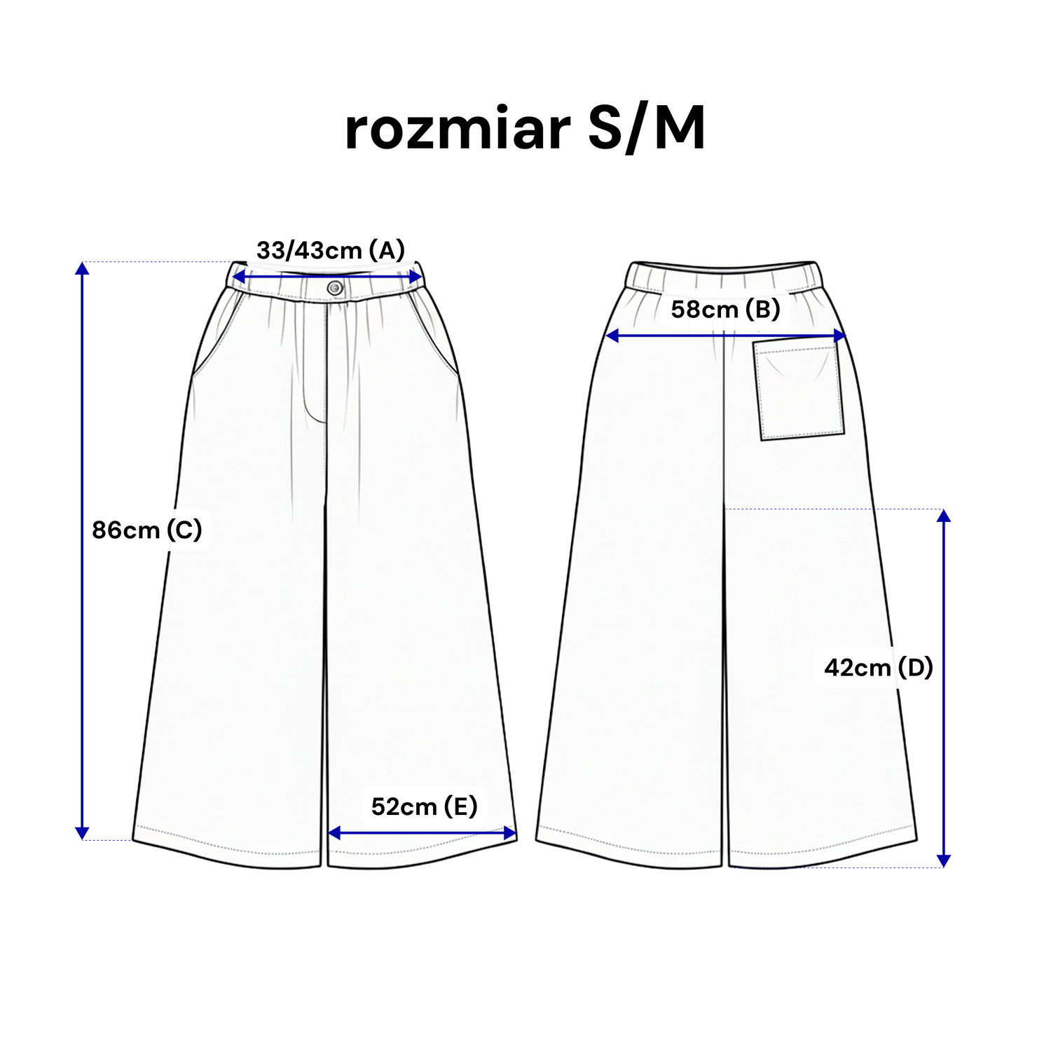 Lniane kuloty 7/8 – szerokie spódnico-spodnie z gumką w pasie