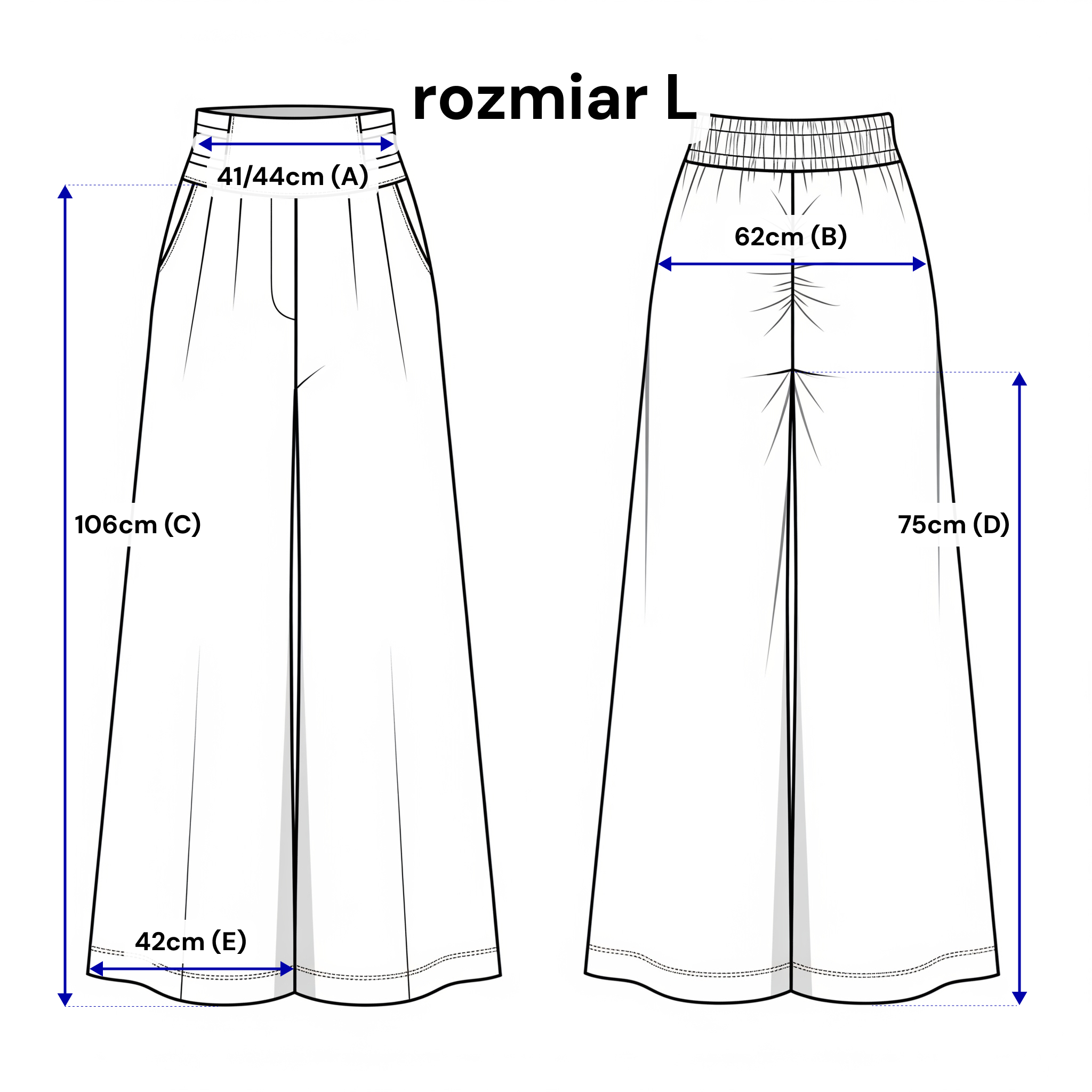Weit geschnittene Damenhose mit Bundfalten – elegantes Design mit elastischem Bund