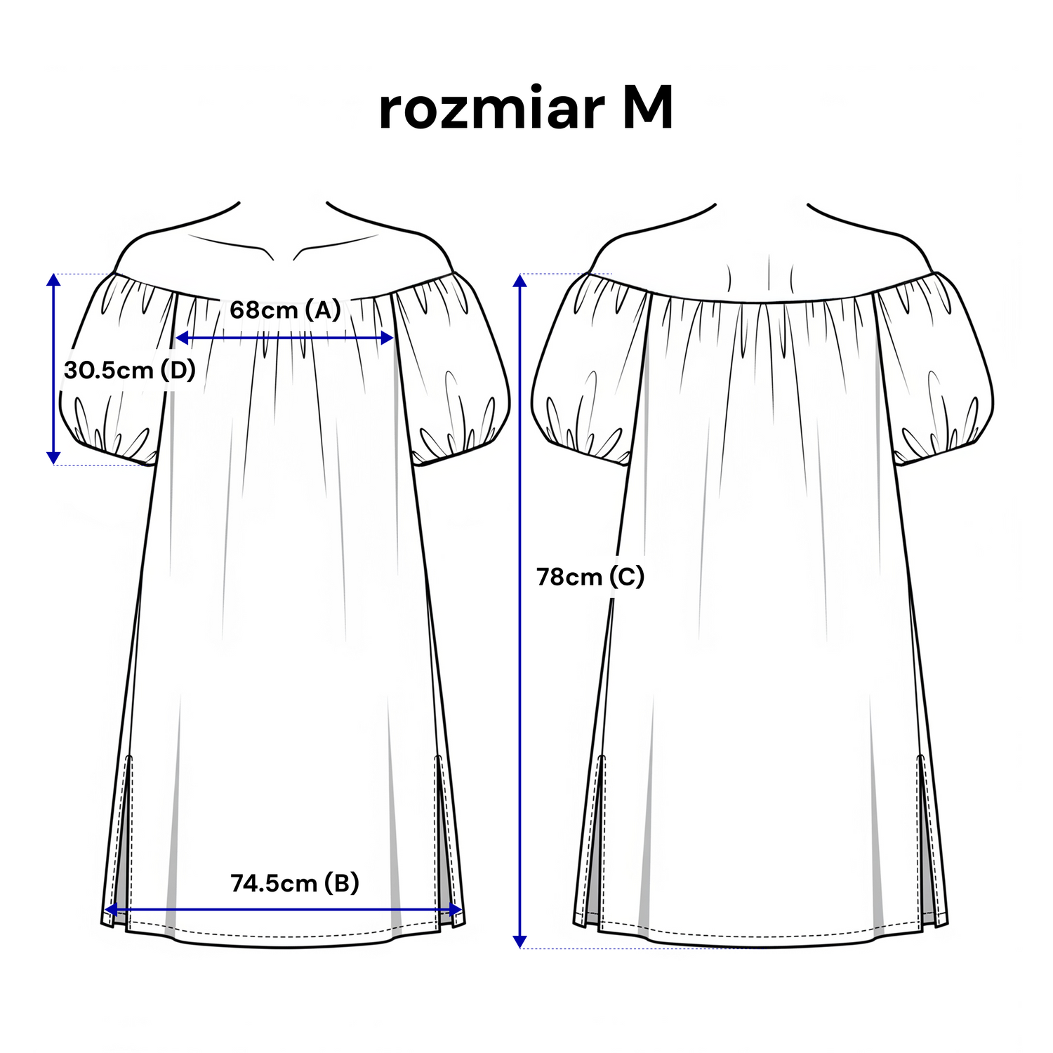 Sukienka hiszpanka z gumą i kieszeniami
