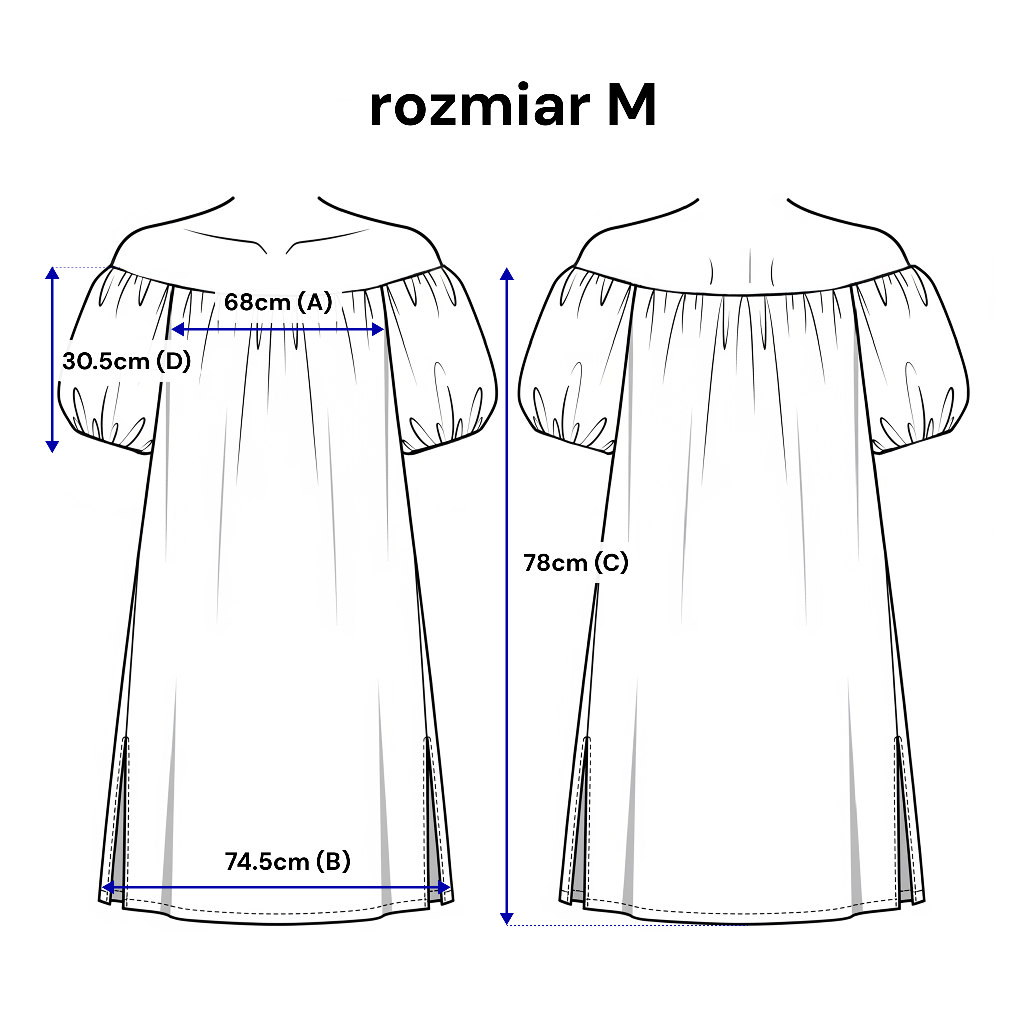 Sukienka hiszpanka z gumą i kieszeniami