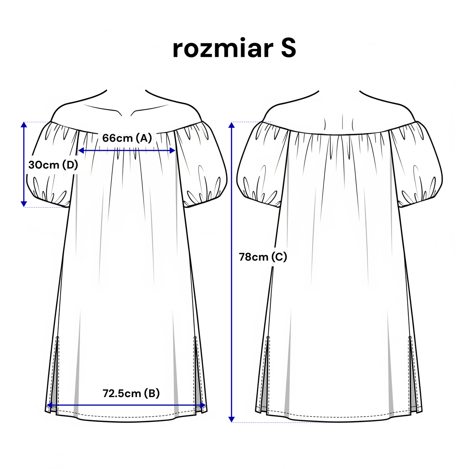 Sukienka hiszpanka z gumą i kieszeniami