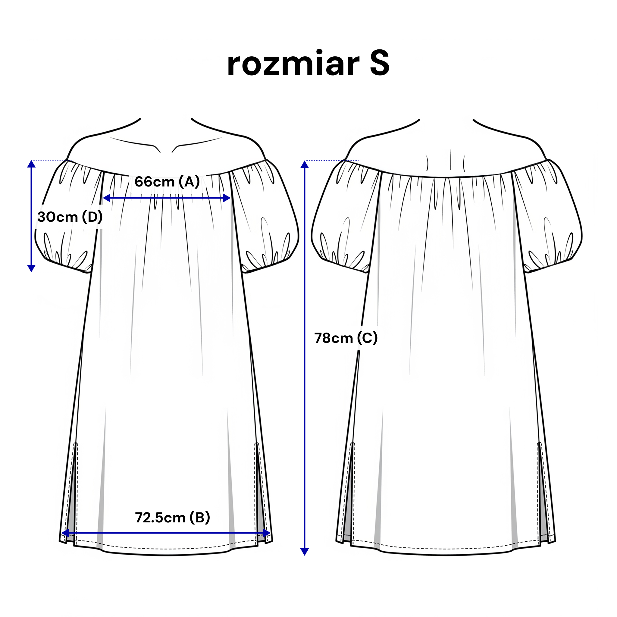 Sukienka hiszpanka z gumą i kieszeniami