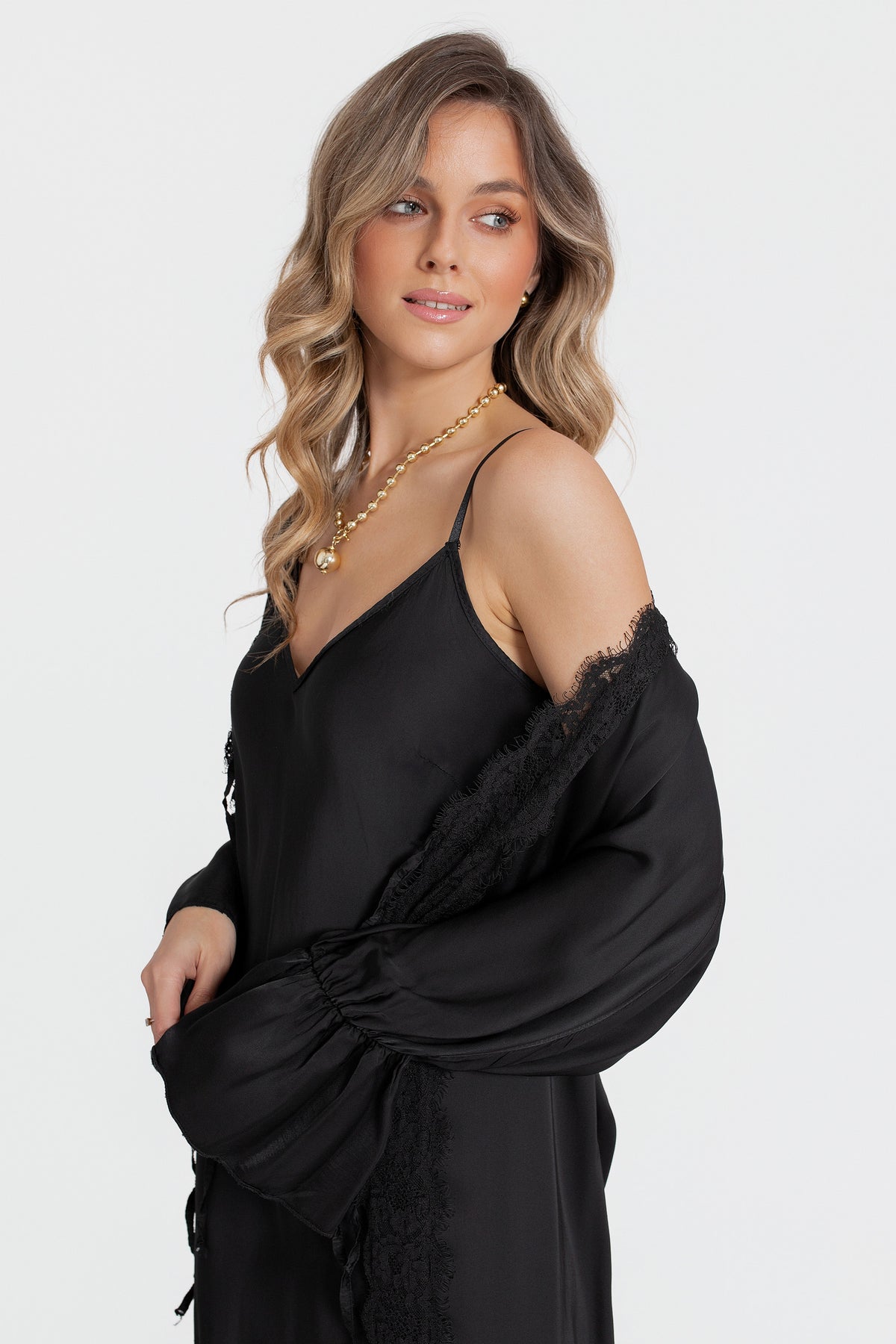 ALEXIS Sukienka halkowa mini z satynowej wiskozy