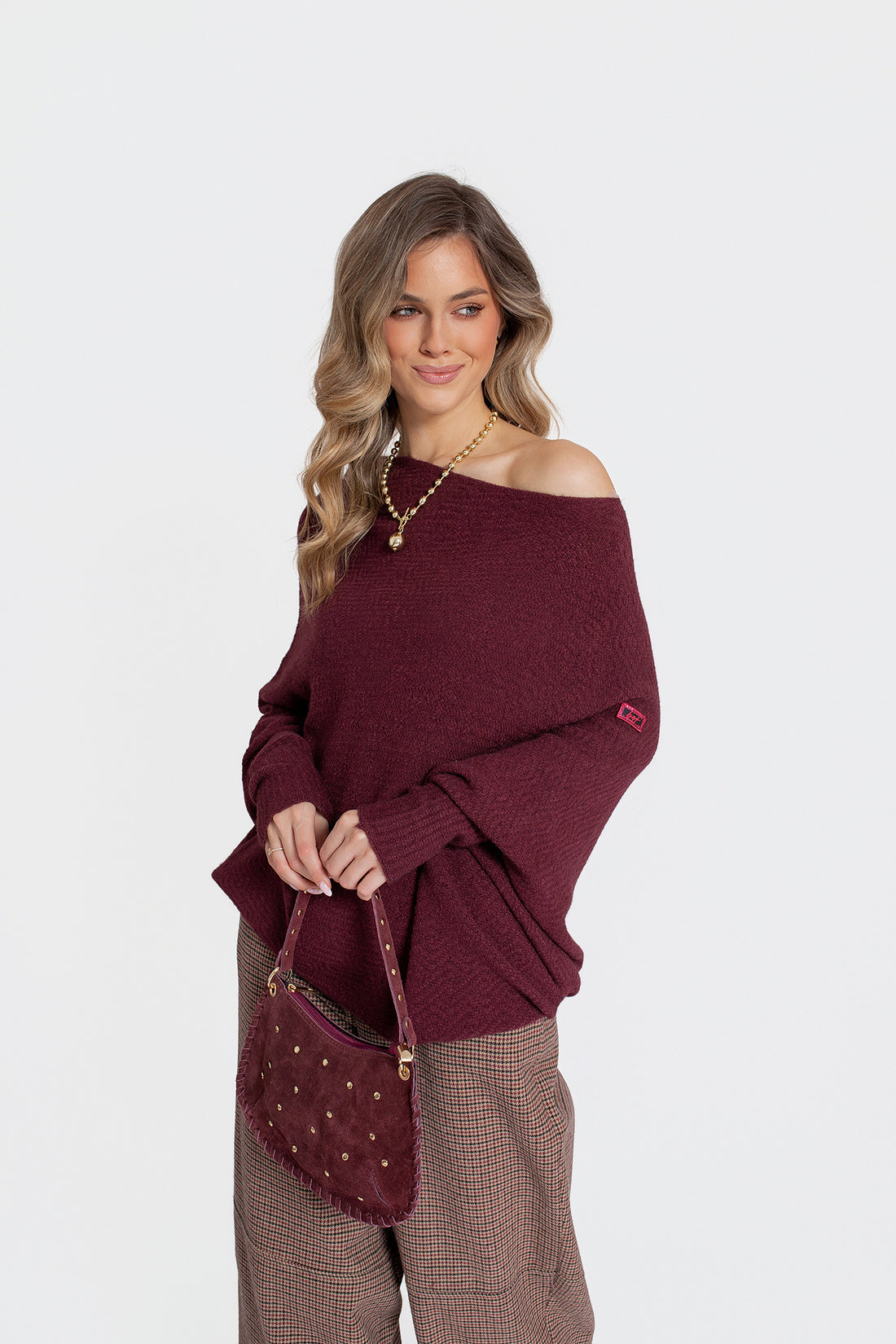 ALMA Sweter damski asymetryczny oversize