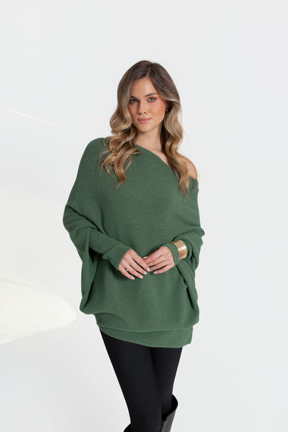 ALMA Sweter damski asymetryczny oversize