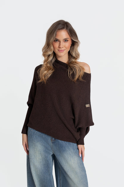 ALMA Sweter damski asymetryczny oversize