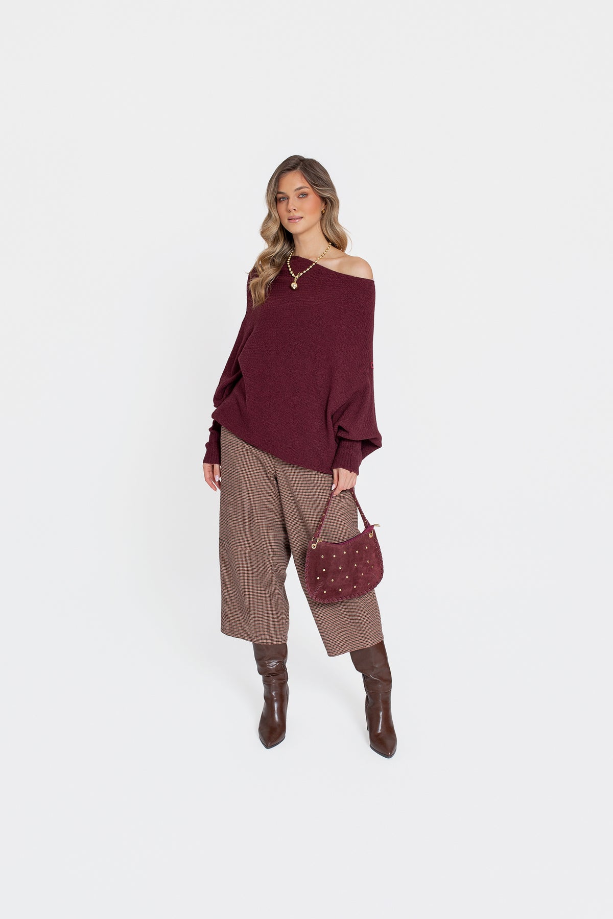 ALMA Sweter damski asymetryczny oversize