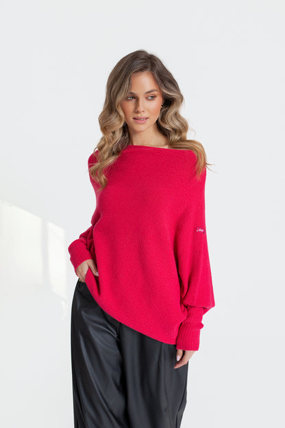 ALMA Sweter damski asymetryczny oversize