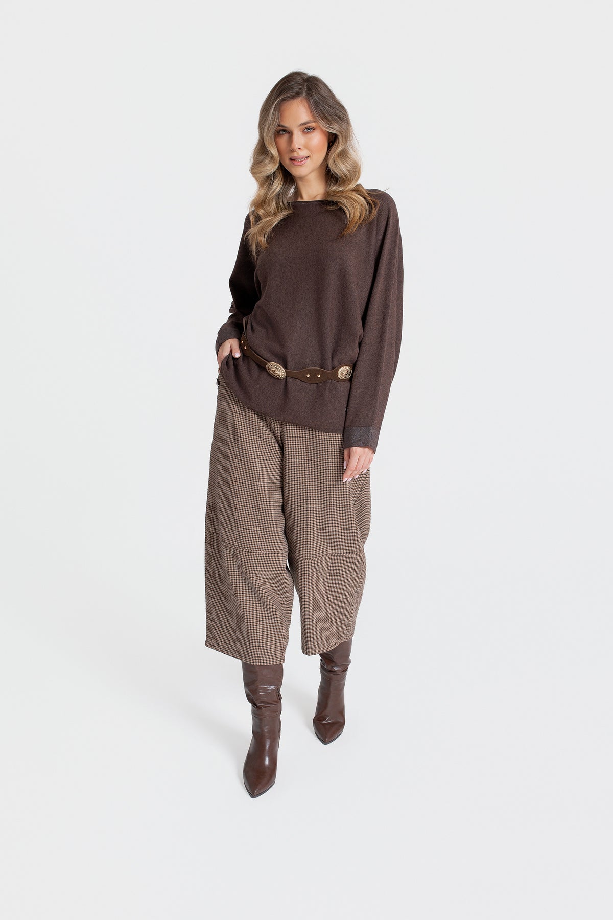 BIANCA Sweter damski oversize z kimonowym rękawem