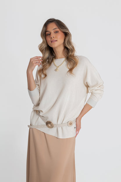 BIANCA Sweter damski oversize z kimonowym rękawem
