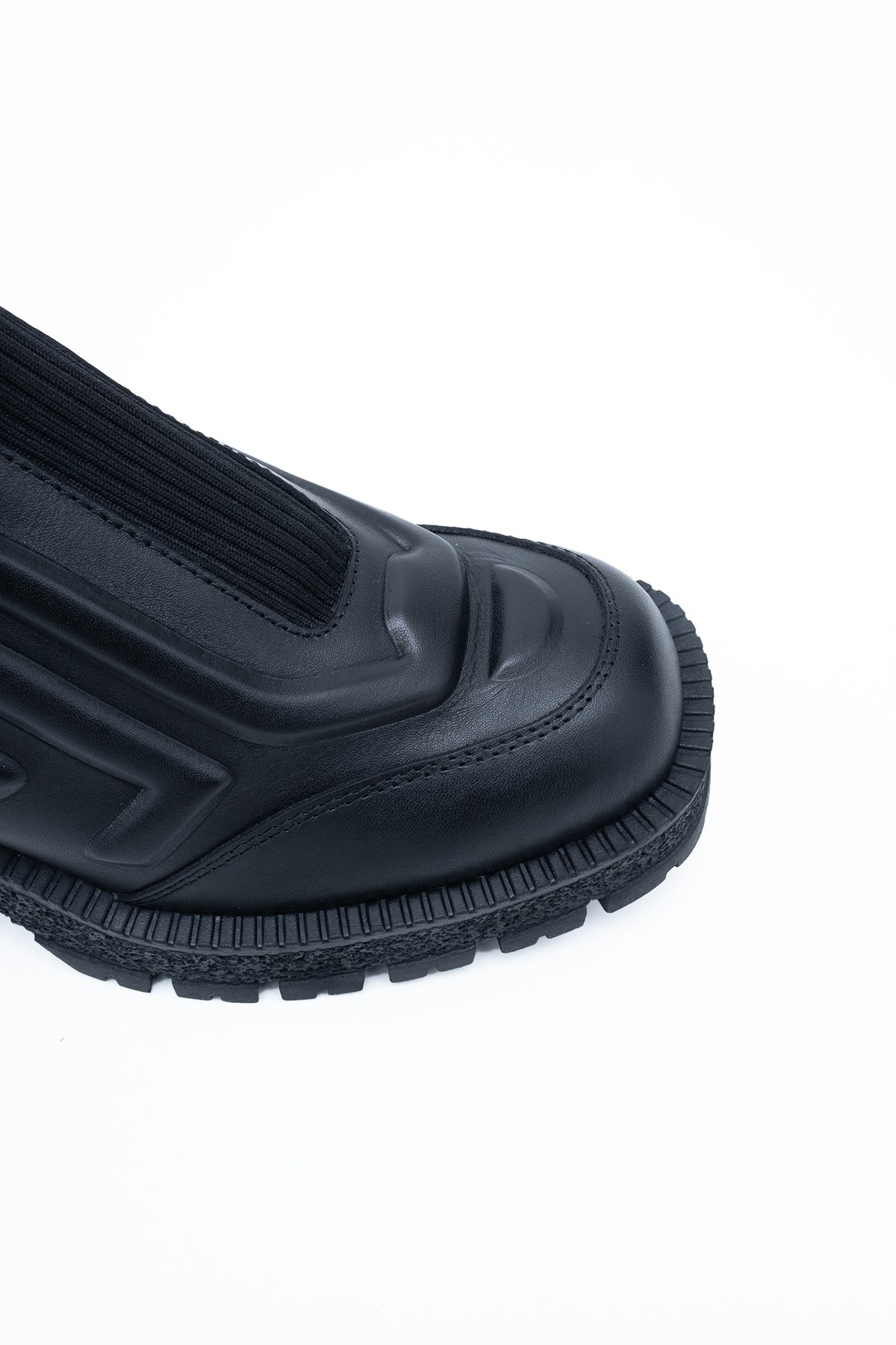 Skórzane Botki Wsuwane na Grubej Podeszwie