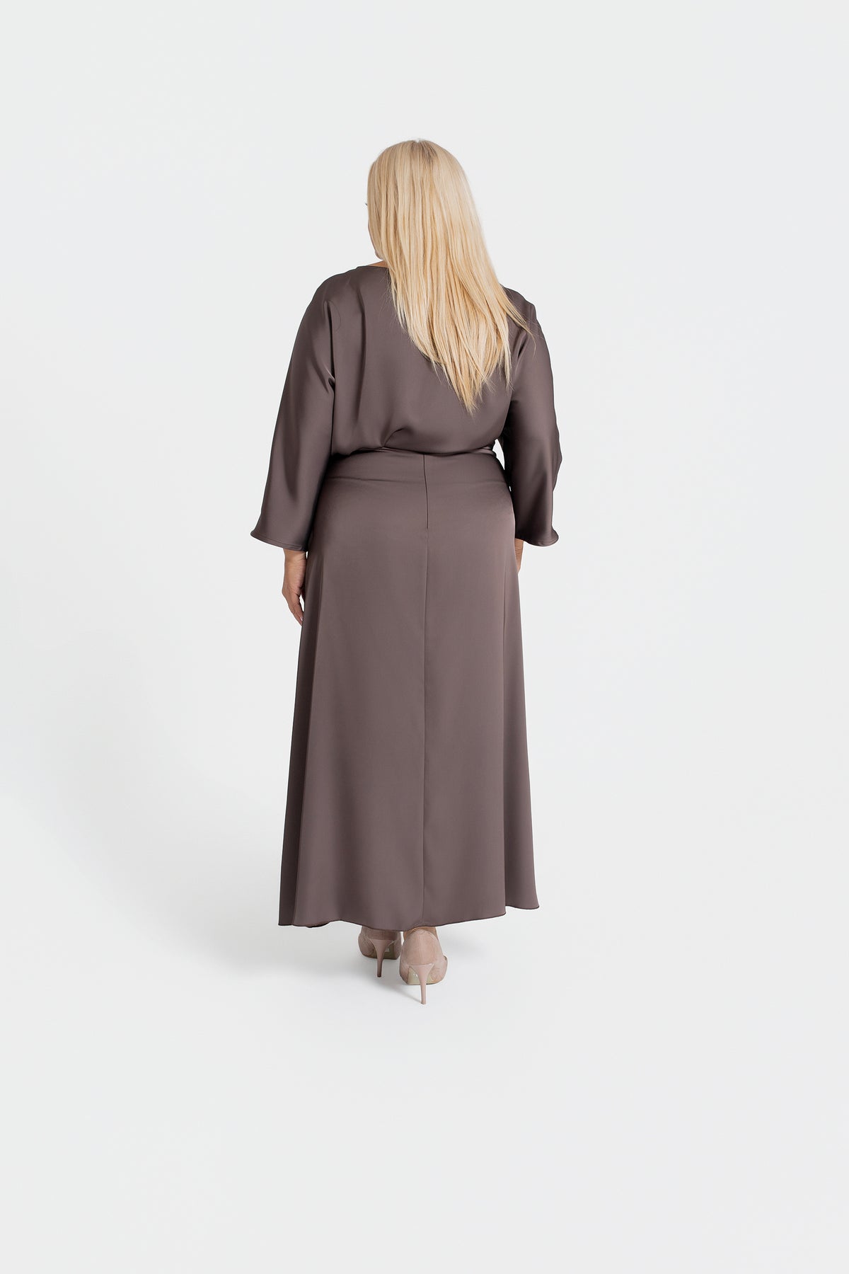 NEVA – rozkloszowana spódnica satynowa maxi
