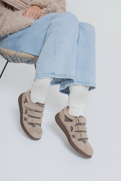 NOLIA Zamszowe sneakersy damskie na rzepy