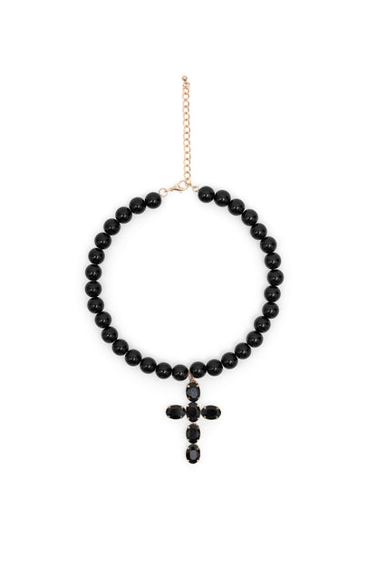 Naszyjnik - czarny krzyż