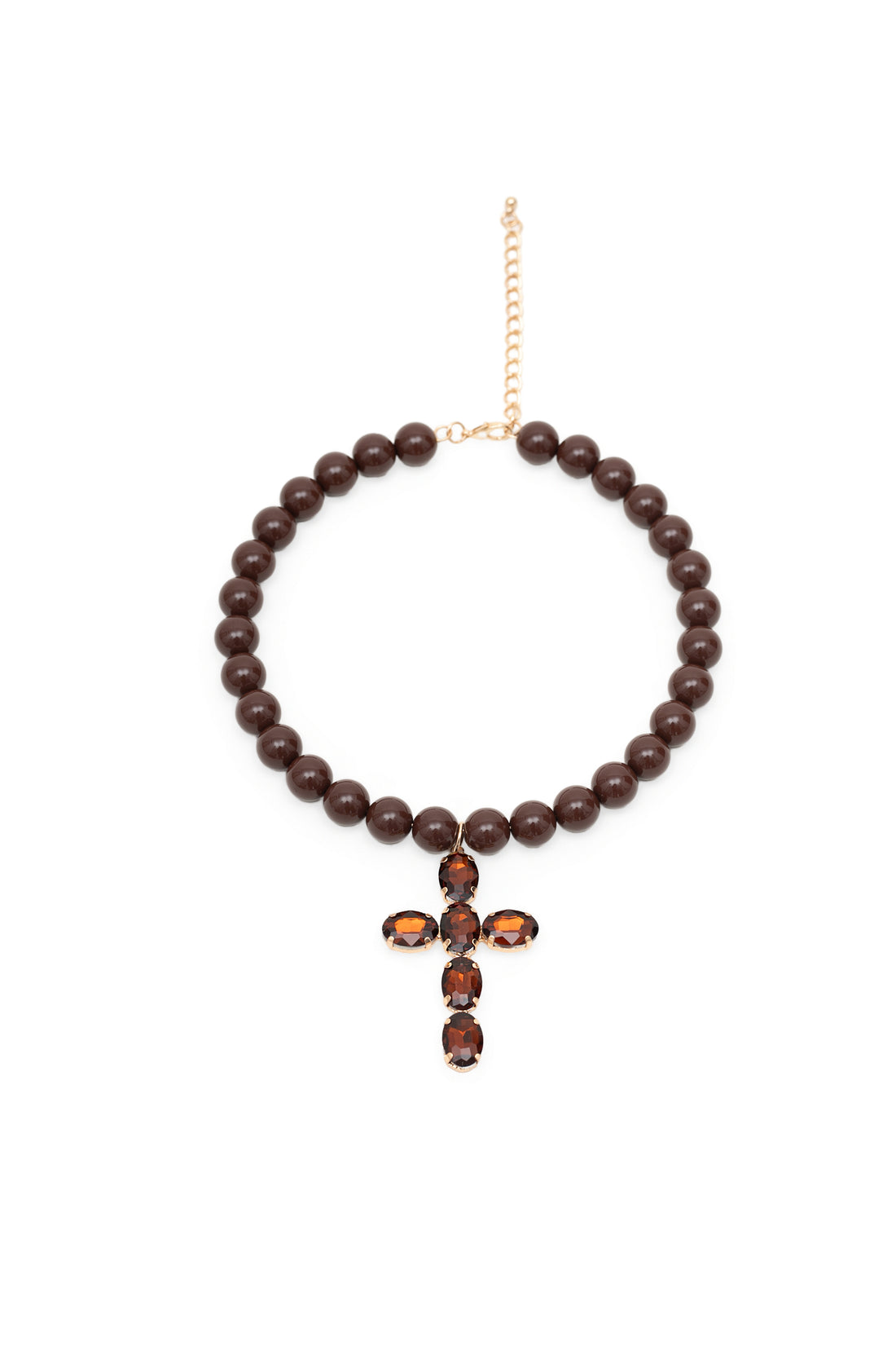 Naszyjnik - brązowy krzyż