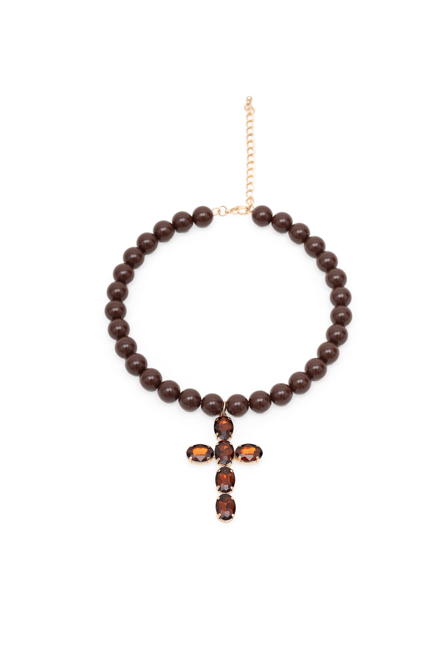 Naszyjnik - brązowy krzyż