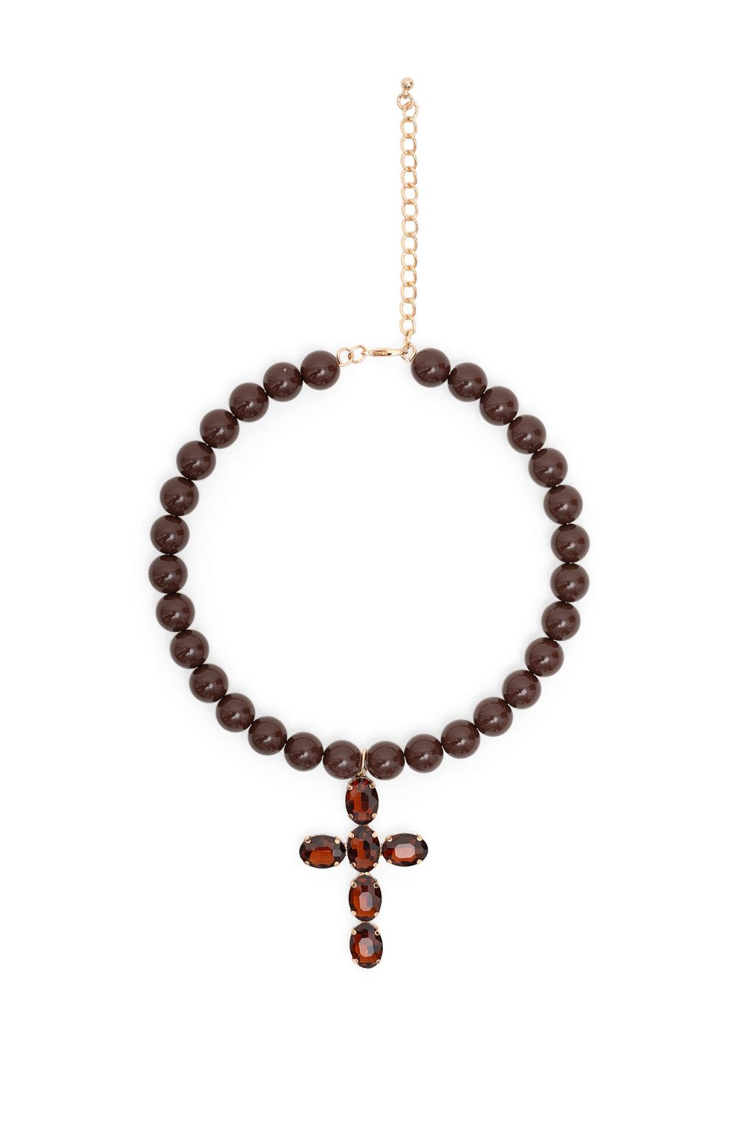 Naszyjnik - brązowy krzyż